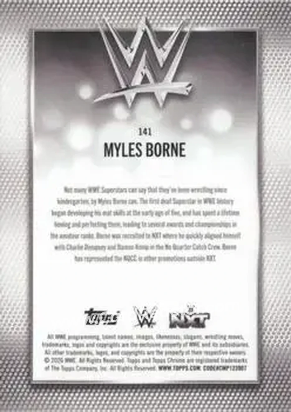 2026 Topps Chrome Sapphire Edition WWE #141 - Myles Borne - Back