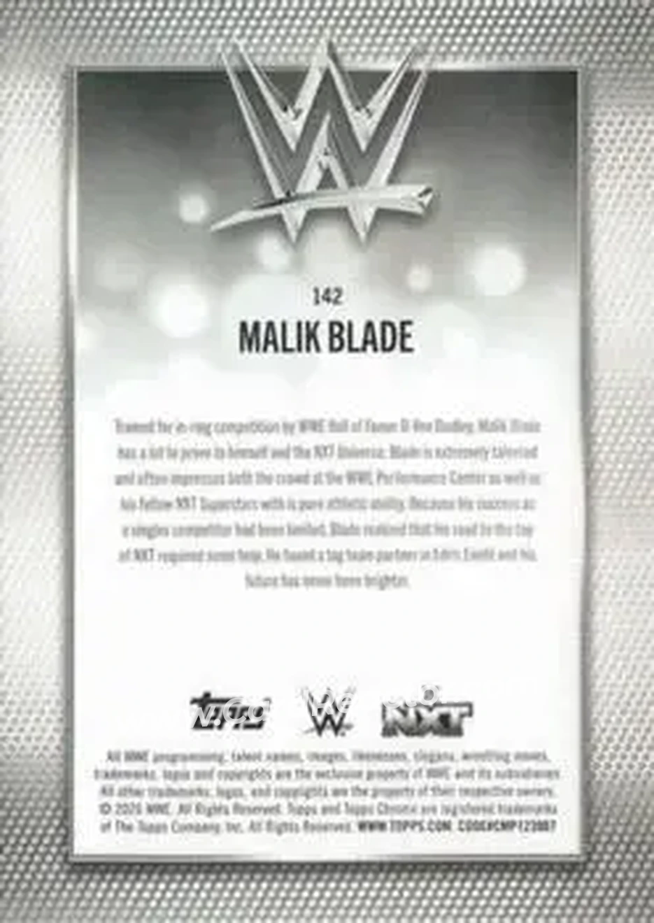 2026 Topps Chrome Sapphire Edition WWE #142 - Malik Blade - Back