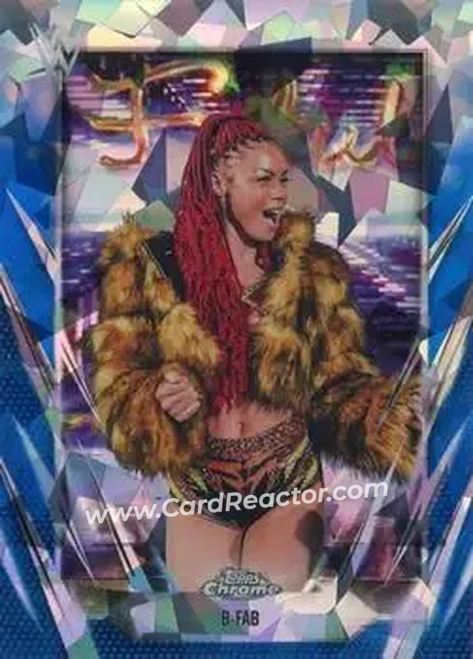 2026 Topps Chrome Sapphire Edition WWE #143 - B-Fab - Front 2026 Topps Chrome Sapphire Edition WWE #143 - B-Fab - Front