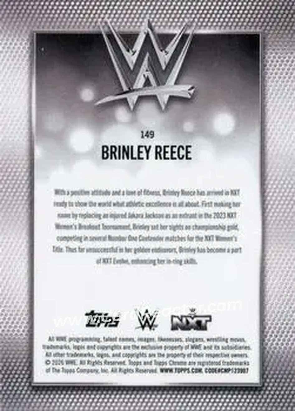 2026 Topps Chrome Sapphire Edition WWE #149 - Brinley Reece - Back