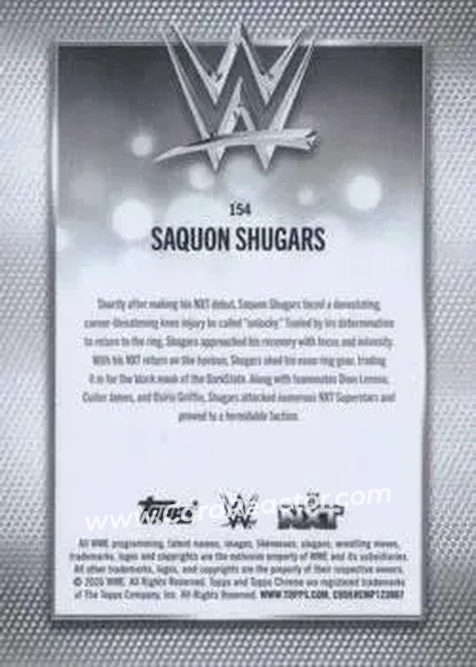2026 Topps Chrome Sapphire Edition WWE #154 - Saquon Shugars - Back