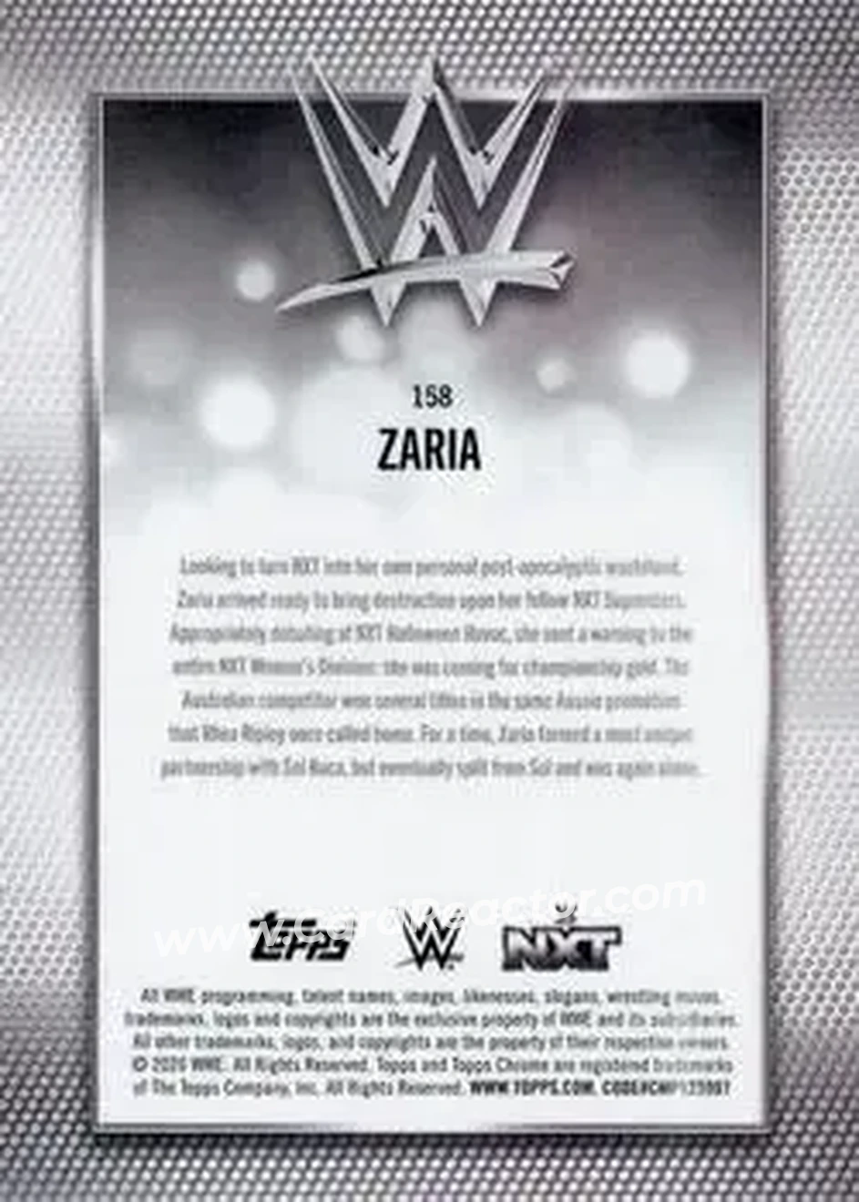 2026 Topps Chrome Sapphire Edition WWE #158 - Zaria - Back