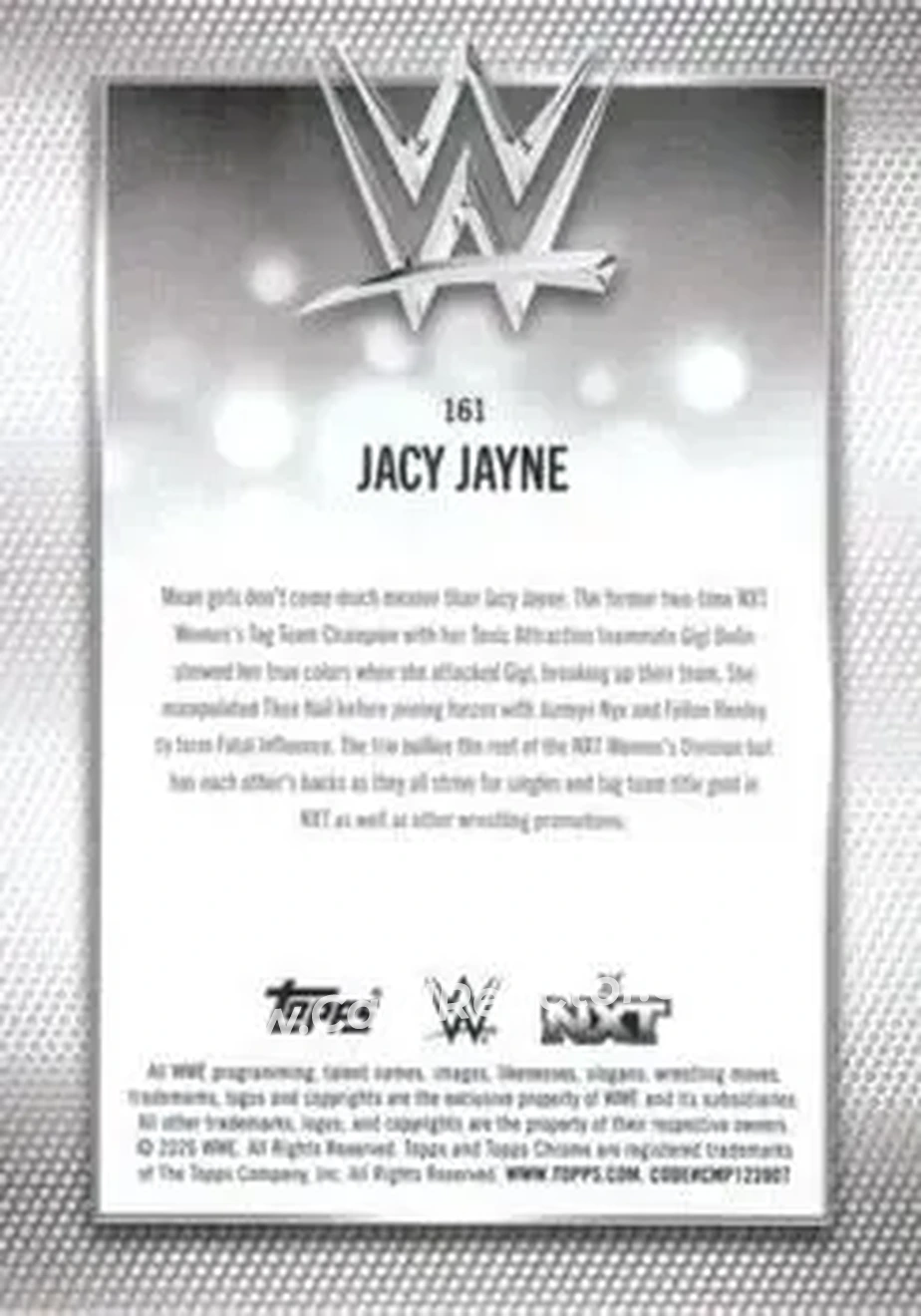2026 Topps Chrome Sapphire Edition WWE #161 - Jacy Jayne - Back