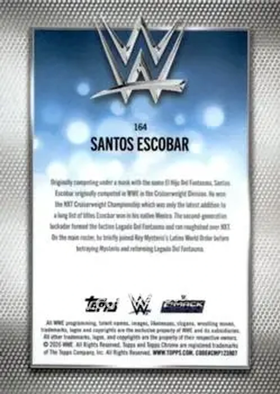 2026 Topps Chrome Sapphire Edition WWE #164 - Santos Escobar - Back