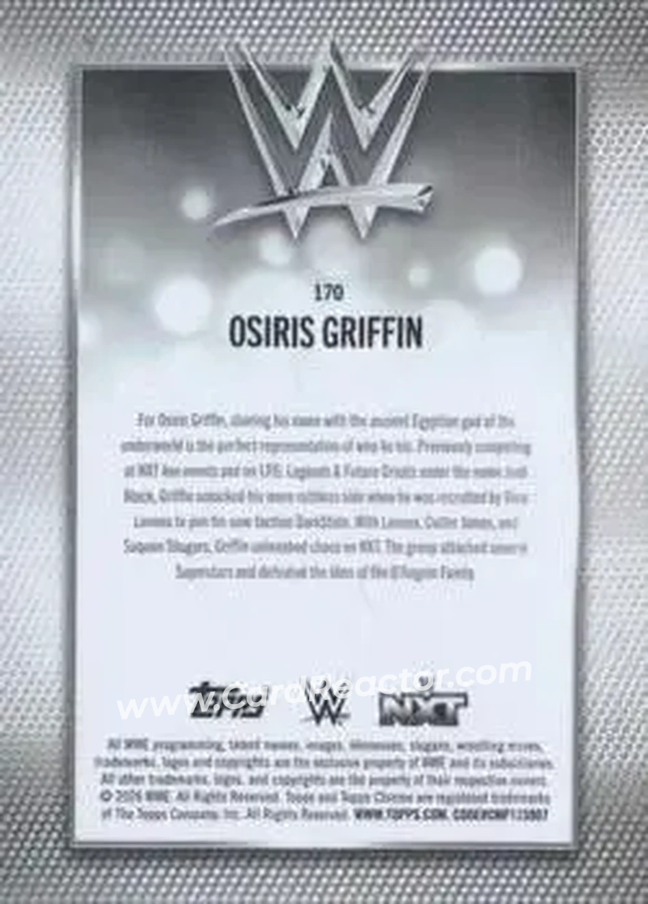 2026 Topps Chrome Sapphire Edition WWE #170 - Osiris Griffin - Back