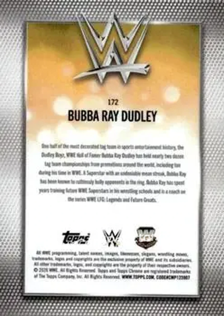2026 Topps Chrome Sapphire Edition WWE #172 - Bubba Ray Dudley - Back