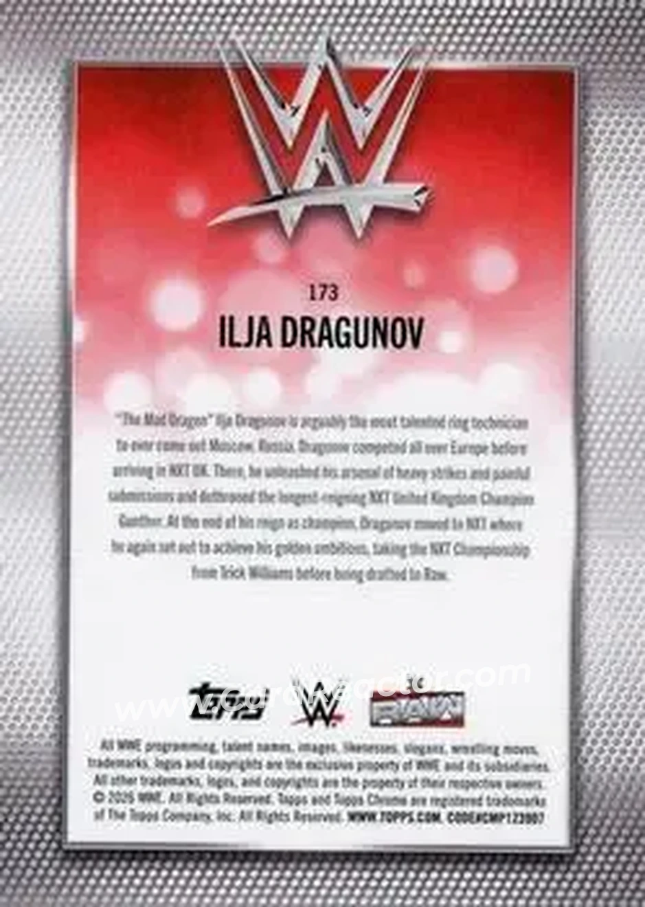 2026 Topps Chrome Sapphire Edition WWE #173 - Ilja Dragunov - Back