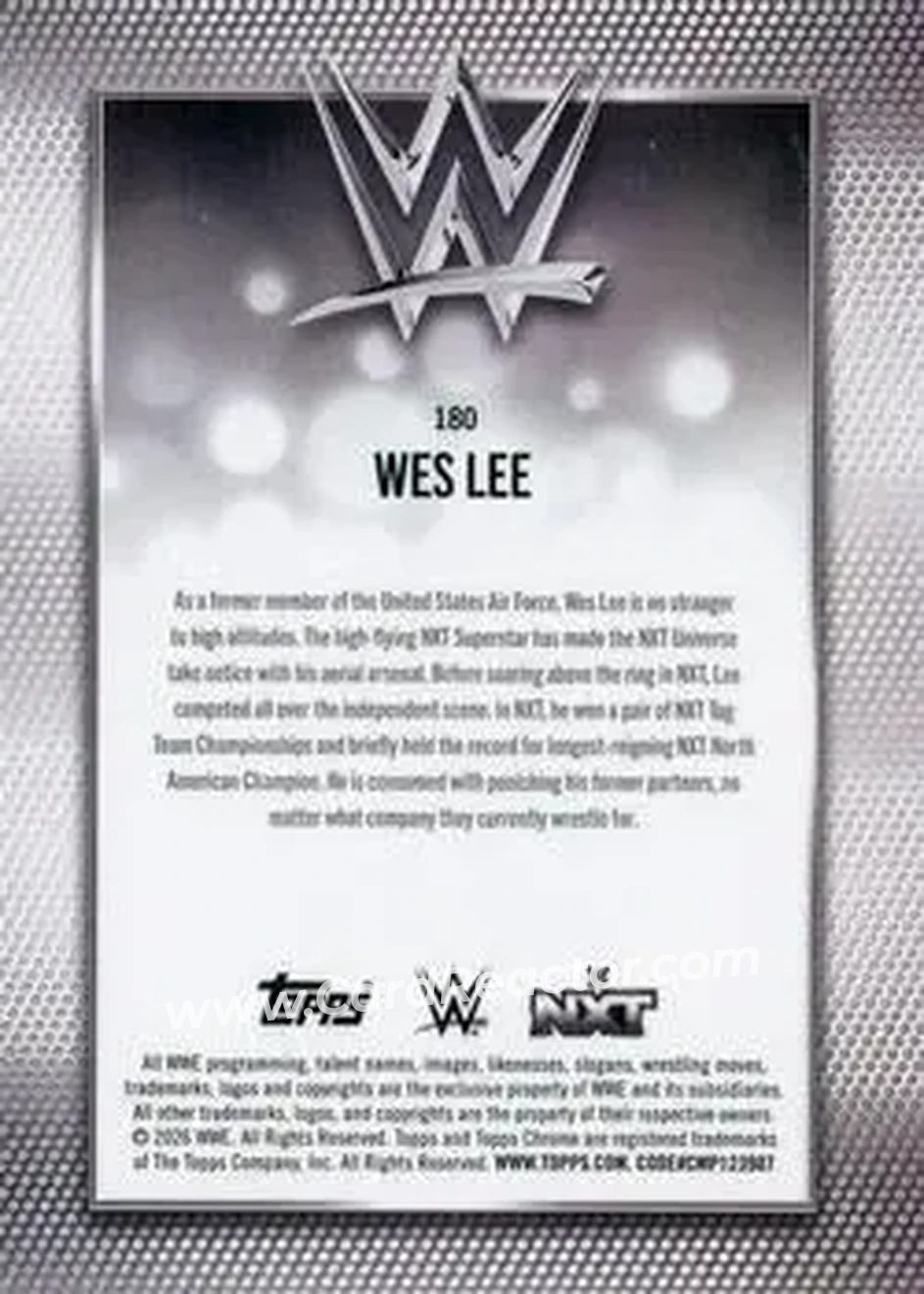 2026 Topps Chrome Sapphire Edition WWE #180 - Wes Lee - Back