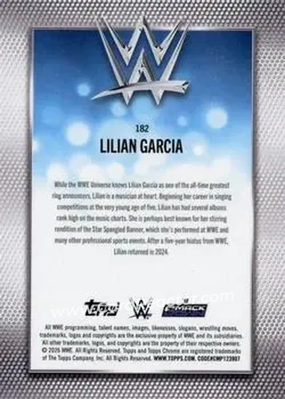 2026 Topps Chrome Sapphire Edition WWE #182 - Lilian Garcia - Back