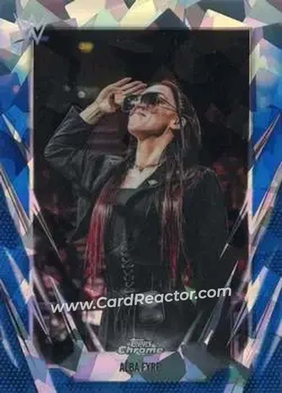 2026 Topps Chrome Sapphire Edition WWE #184 - Alba Fyre - Front 2026 Topps Chrome Sapphire Edition WWE #184 - Alba Fyre - Front