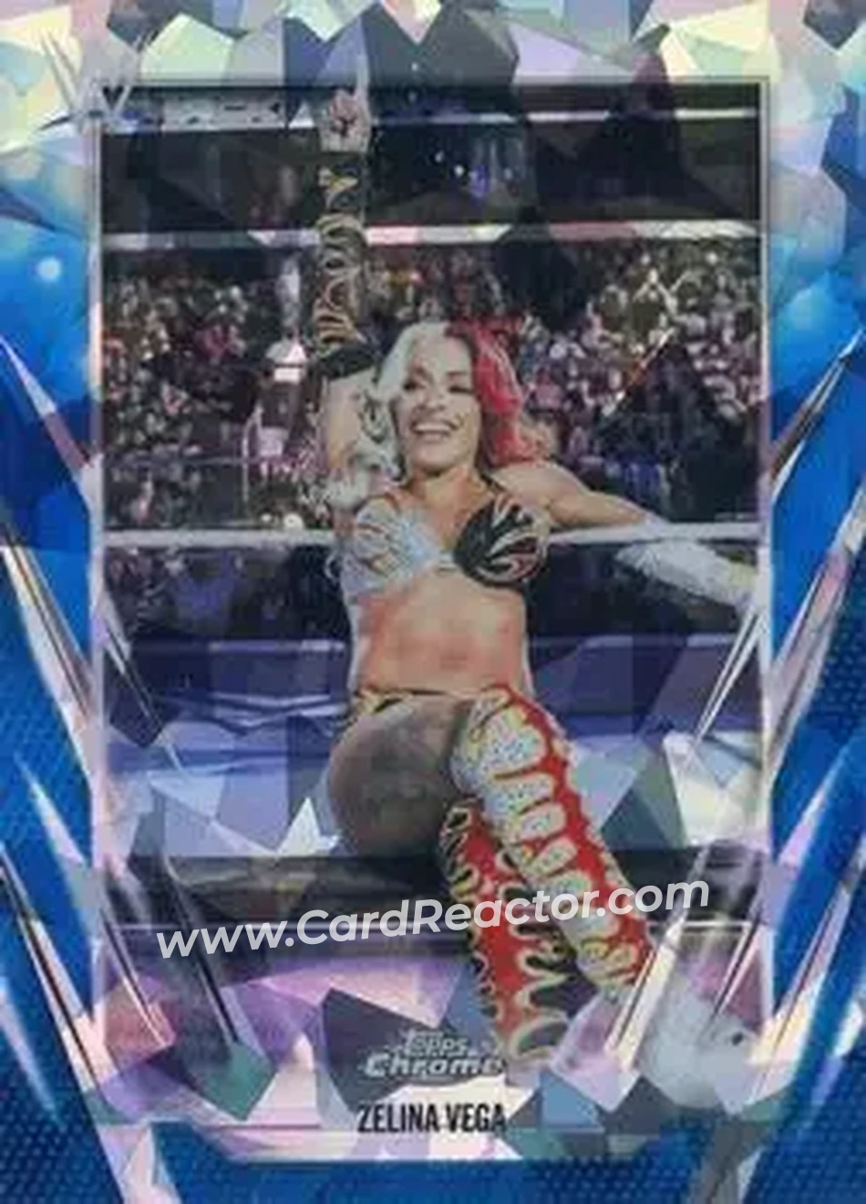 2026 Topps Chrome Sapphire Edition WWE #189 - Zelina Vega - Front 2026 Topps Chrome Sapphire Edition WWE #189 - Zelina Vega - Front