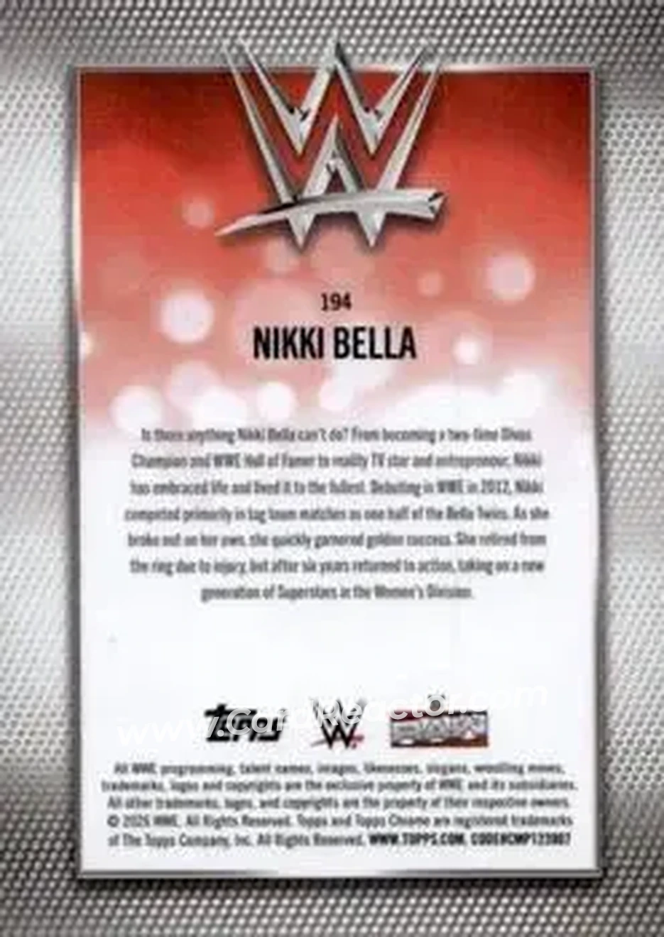 2026 Topps Chrome Sapphire Edition WWE #194 - Nikki Bella - Back