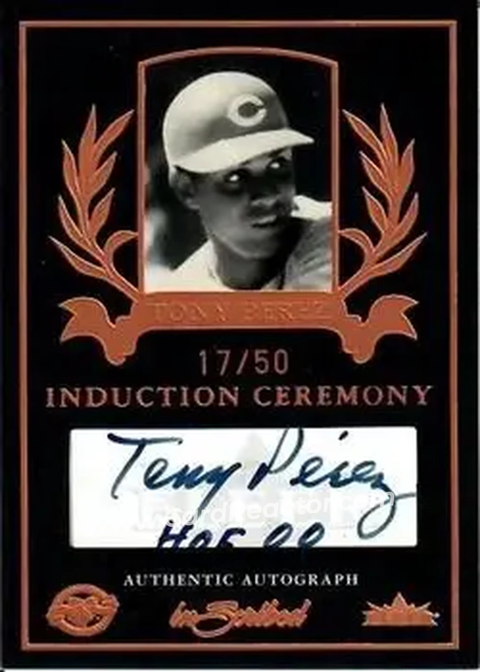 2004 Fleer InScribed - Induction Ceremony Autographs Bronze #ICA-TP - Tony Pérez - Cincinnati Reds - Front 2004 Fleer InScribed - Induction Ceremony Autographs Bronze #ICA-TP - Tony Pérez - Cincinnati Reds - Front