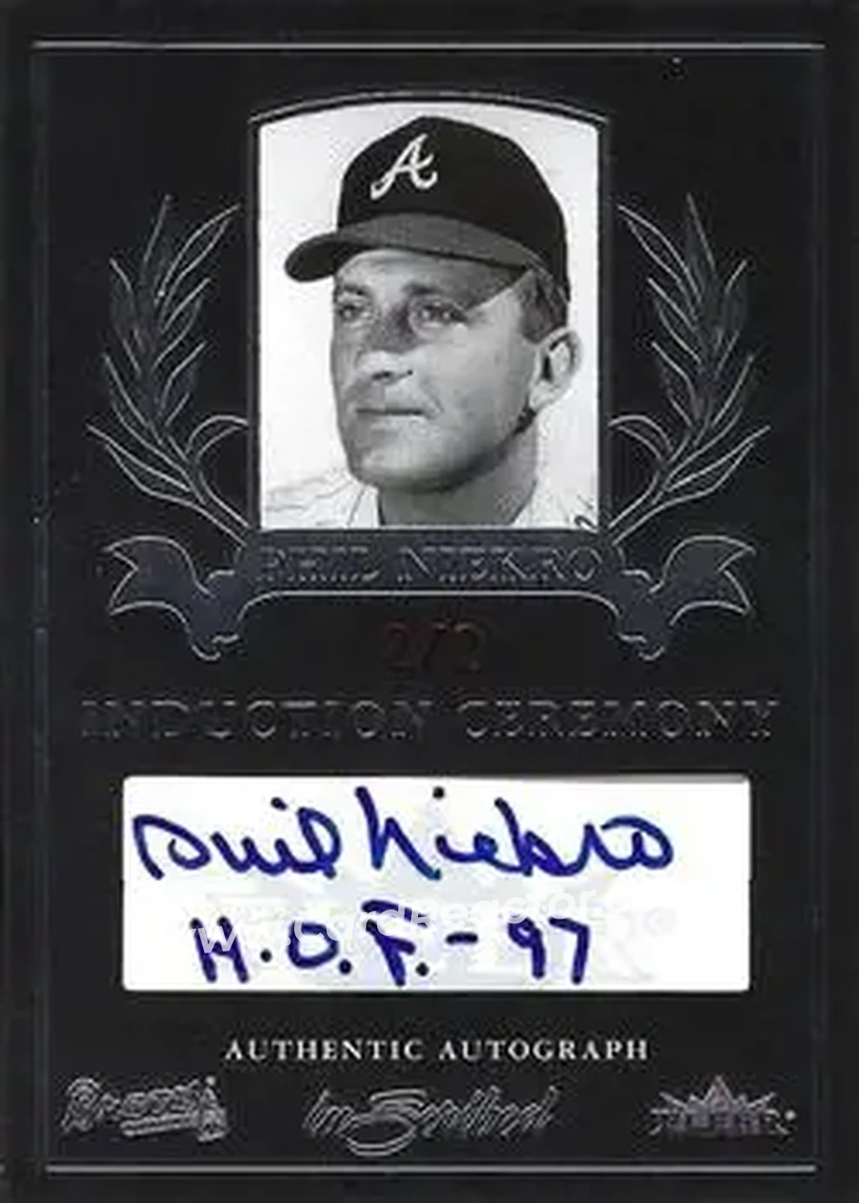 2004 Fleer InScribed - Induction Ceremony Autographs Silver #ICA-PN - Phil Niekro - Atlanta Braves - Front 2004 Fleer InScribed - Induction Ceremony Autographs Silver #ICA-PN - Phil Niekro - Atlanta Braves - Front