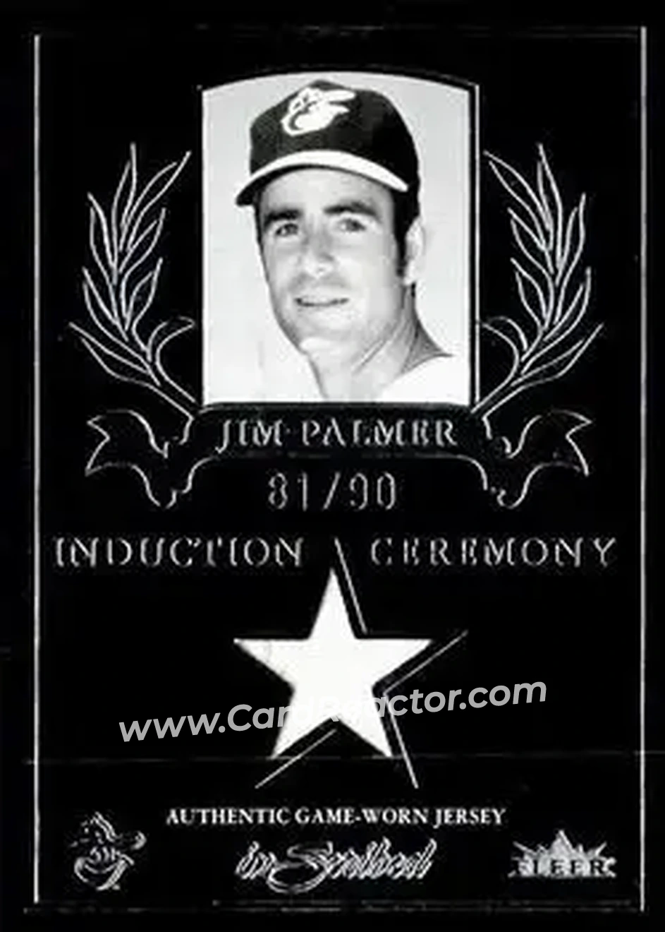 2004 Fleer InScribed - Induction Ceremony Material Silver #ICJ-JP - Jim Palmer - Baltimore Orioles - Front 2004 Fleer InScribed - Induction Ceremony Material Silver #ICJ-JP - Jim Palmer - Baltimore Orioles - Front