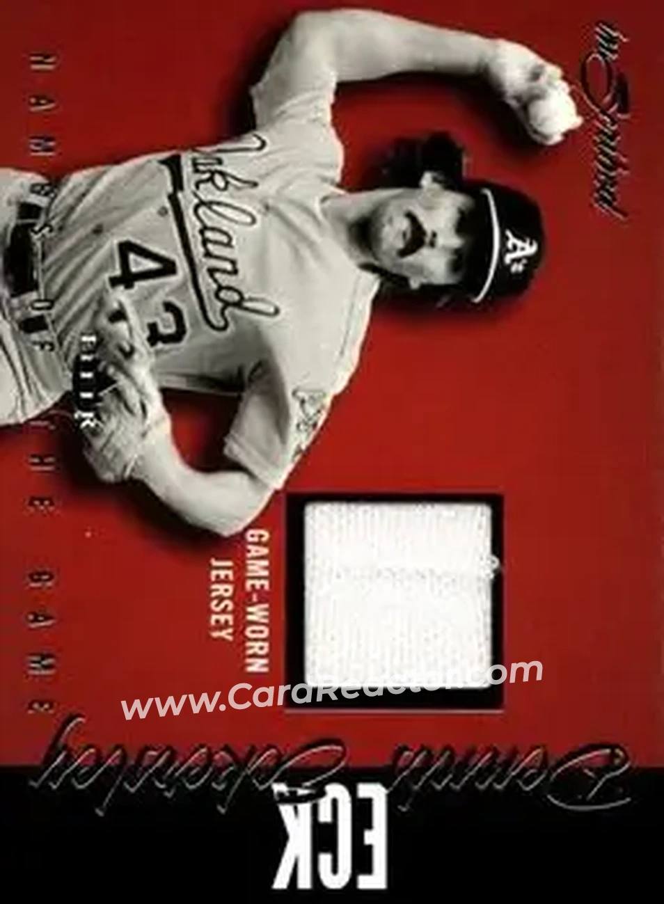 2004 Fleer InScribed - Names of the Game Material Silver #NGJ-DE - Dennis Eckersley - Oakland Athletics - Front 2004 Fleer InScribed - Names of the Game Material Silver #NGJ-DE - Dennis Eckersley - Oakland Athletics - Front