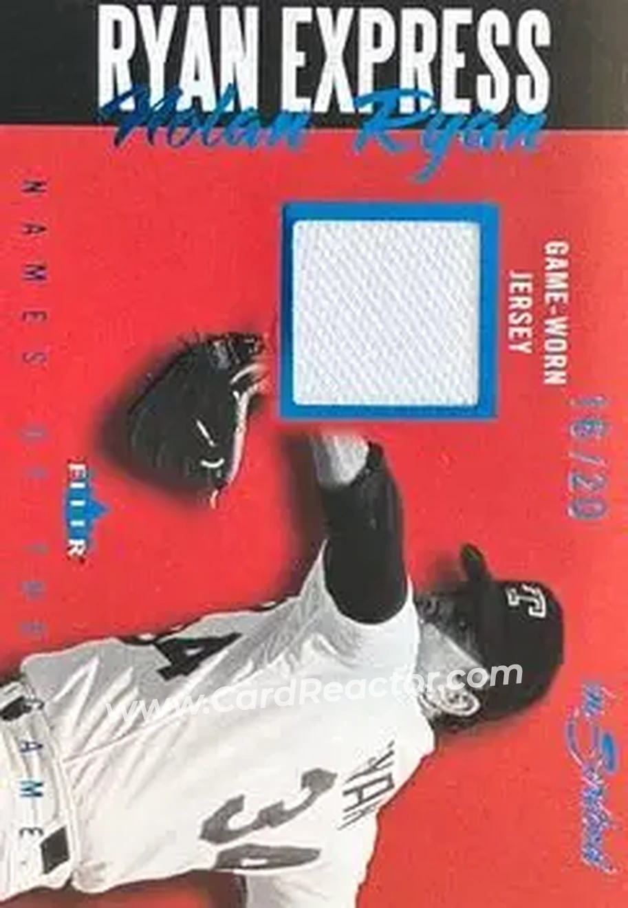 2004 Fleer InScribed - Names of the Game Material Blue #NGJ-NR - Nolan Ryan - Texas Rangers - Front