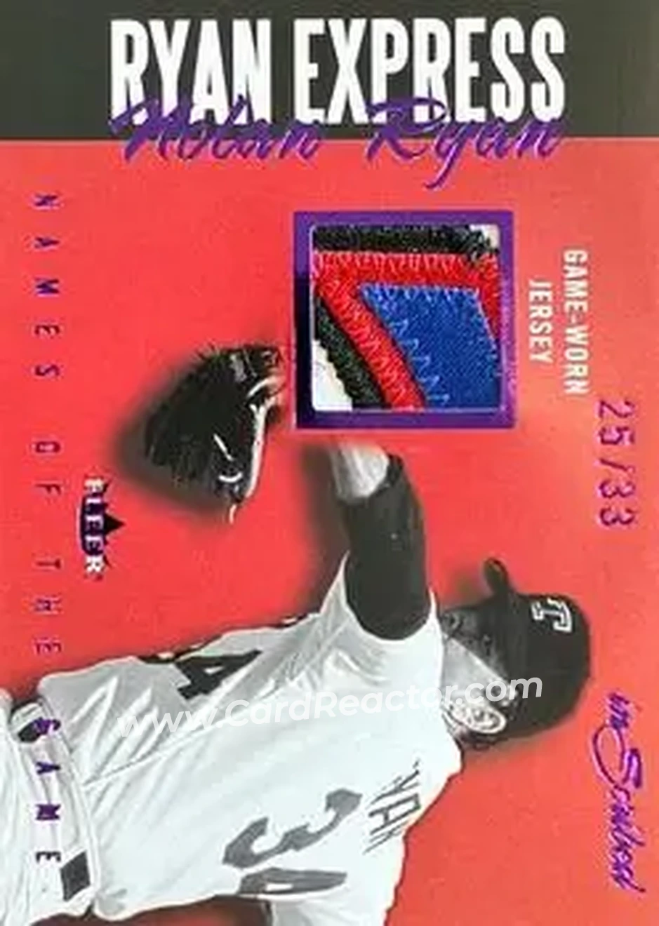 2004 Fleer InScribed - Names of the Game Material Purple #NGJ-NR - Nolan Ryan - Texas Rangers - Front