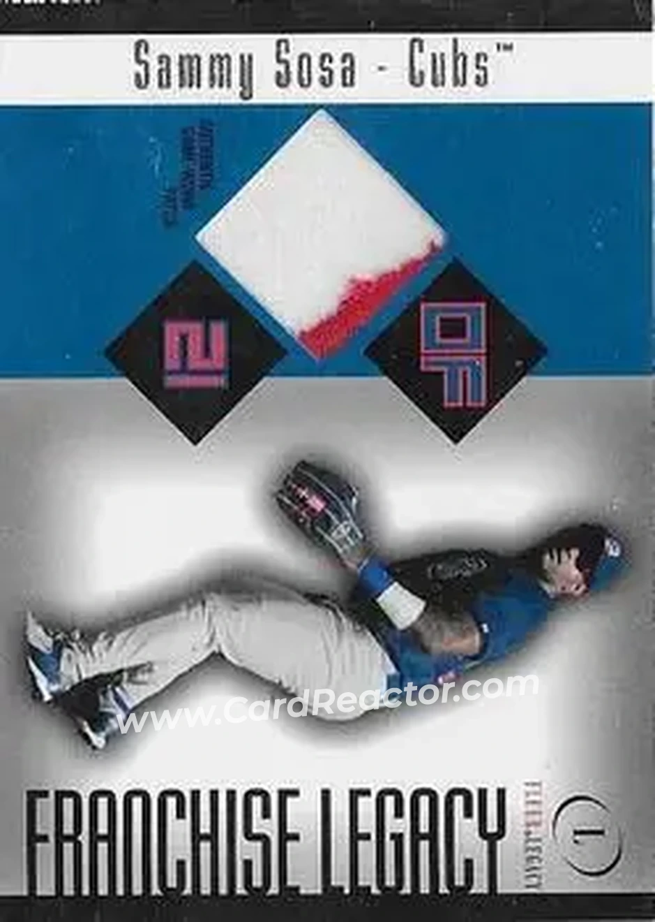 2004 Fleer Legacy - Franchise Patch 99 #FL/SS - Sammy Sosa - Chicago Cubs - Front