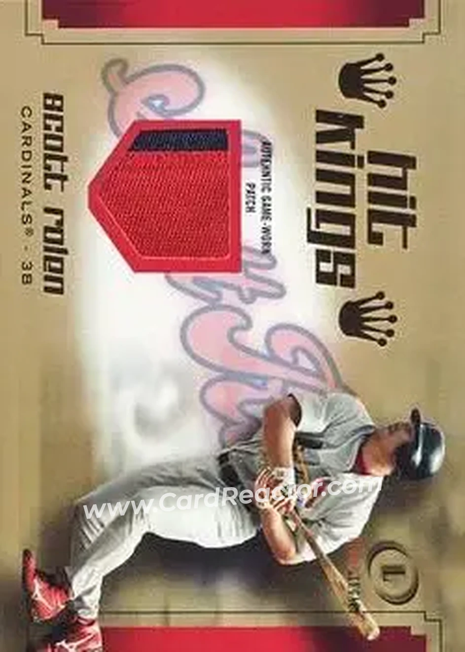 2004 Fleer Legacy - Hit Kings Patch Gold #HK/SR - Scott Rolen - St. Louis Cardinals - Front