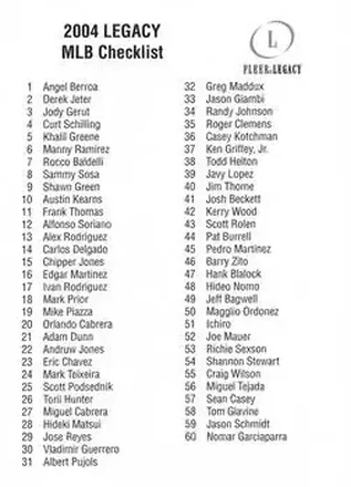 2004 Fleer Legacy feature card
