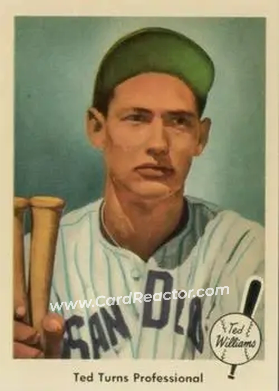 2004 Fleer National Pastime - 1959 Ted Williams Reprint #6 - Ted Williams - San Diego Padres - Front 2004 Fleer National Pastime - 1959 Ted Williams Reprint #6 - Ted Williams - San Diego Padres - Front