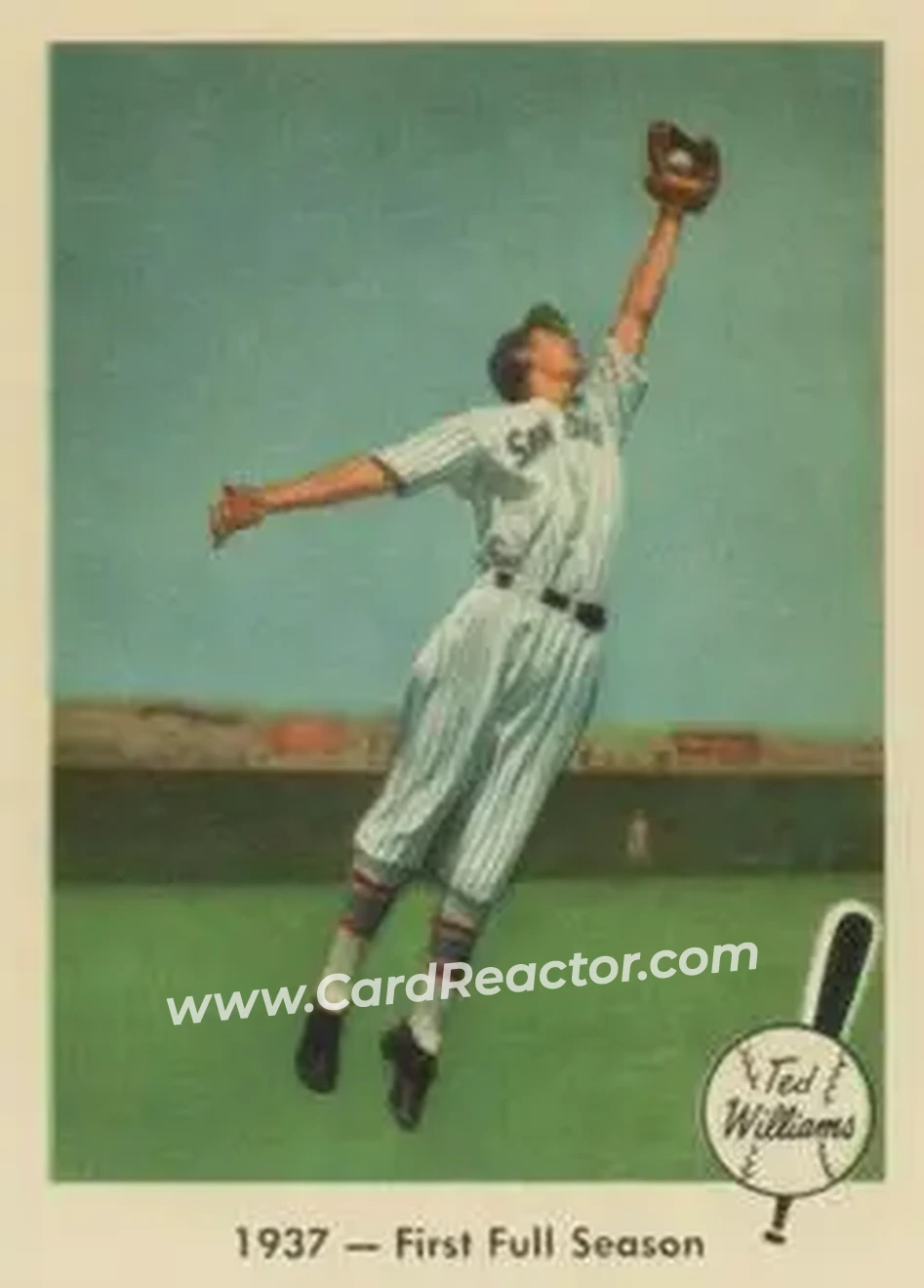2004 Fleer National Pastime - 1959 Ted Williams Reprint #8 - Ted Williams - Boston Red Sox - Front 2004 Fleer National Pastime - 1959 Ted Williams Reprint #8 - Ted Williams - Boston Red Sox - Front