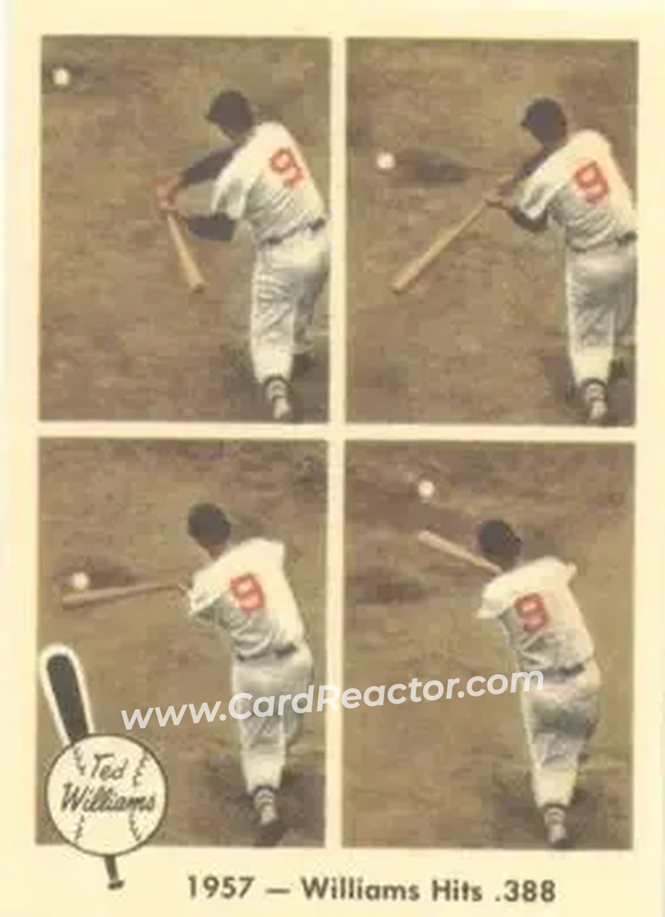 2004 Fleer National Pastime - 1959 Ted Williams Reprint #58 - Ted Williams - Boston Red Sox - Front