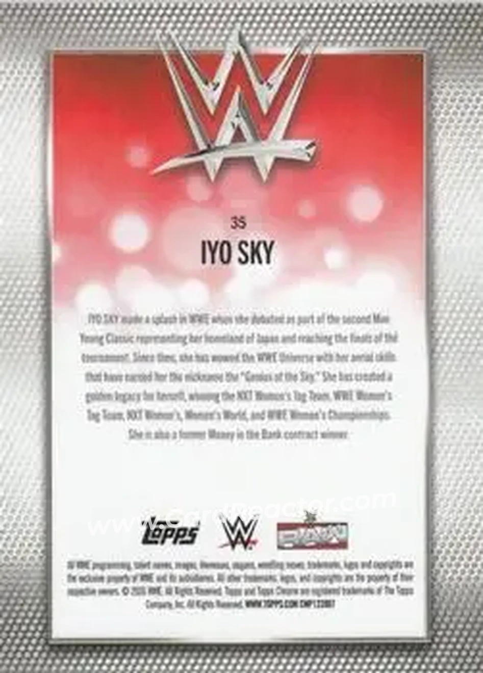 2026 Topps Chrome Sapphire Edition WWE - Yellow #35 - Iyo Sky - Back