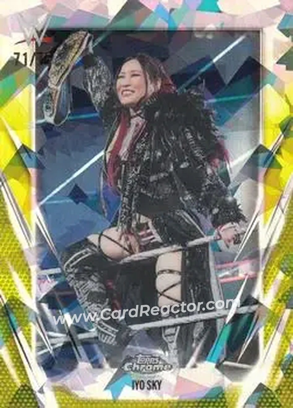 2026 Topps Chrome Sapphire Edition WWE - Yellow #35 - Iyo Sky - Front