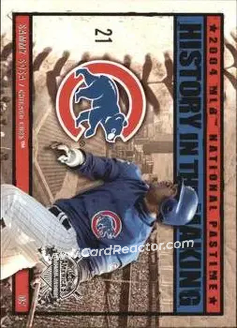 2004 Fleer National Pastime - History in the Making #3HM - Sammy Sosa - Chicago Cubs - Front 2004 Fleer National Pastime - History in the Making #3HM - Sammy Sosa - Chicago Cubs - Front
