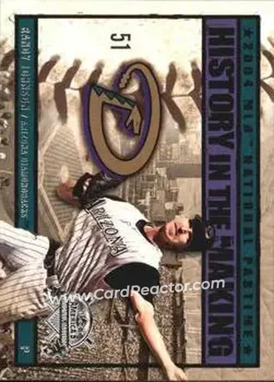 2004 Fleer National Pastime - History in the Making #12HM - Randy Johnson - Arizona Diamondbacks - Front 2004 Fleer National Pastime - History in the Making #12HM - Randy Johnson - Arizona Diamondbacks - Front