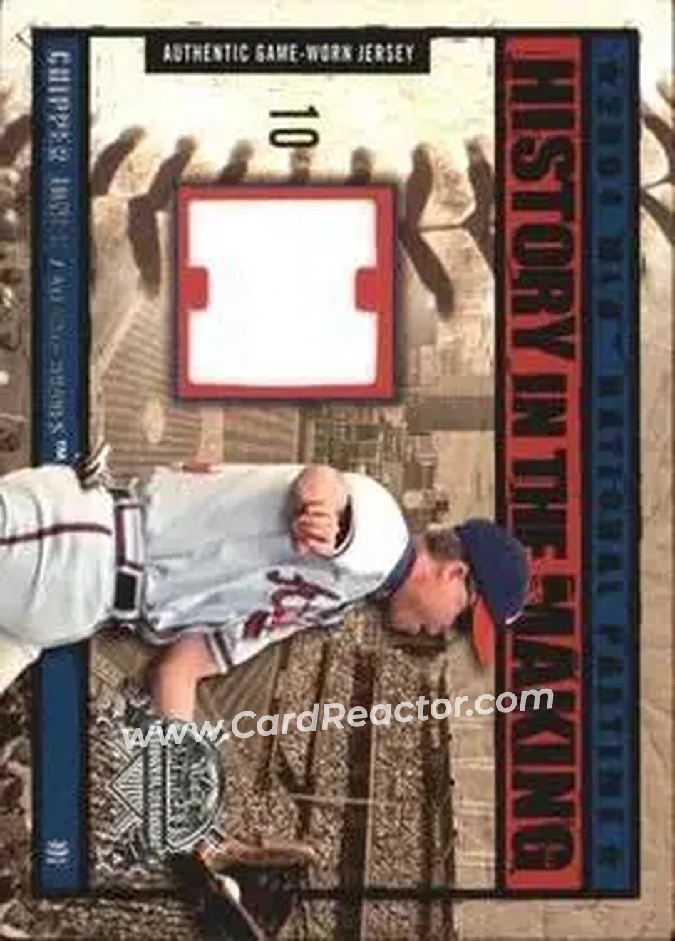 2004 Fleer National Pastime - History in the Making Jersey #HM-CJ - Chipper Jones - Atlanta Braves - Front 2004 Fleer National Pastime - History in the Making Jersey #HM-CJ - Chipper Jones - Atlanta Braves - Front