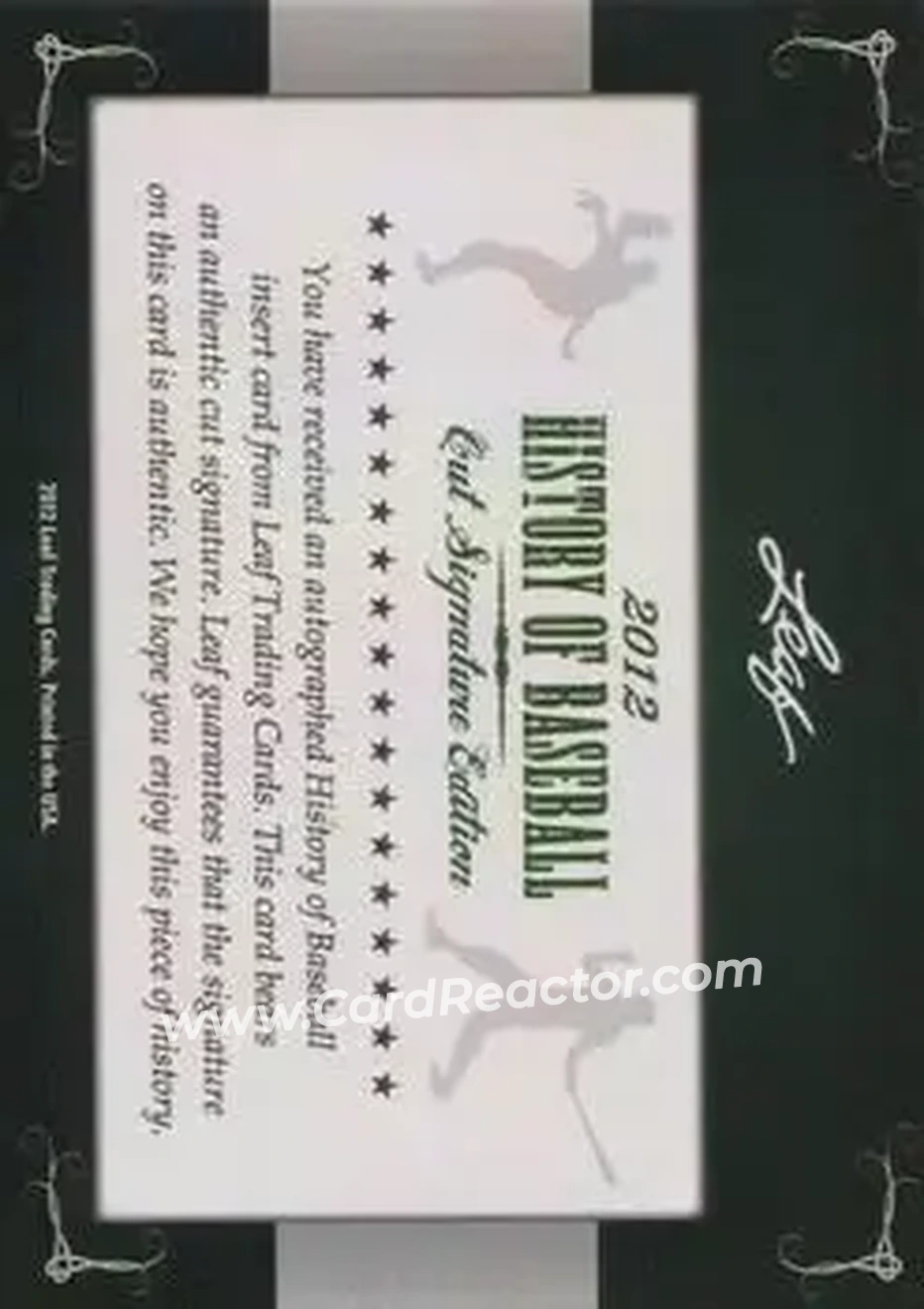 2012 Leaf Cut Signature History of Baseball #NNO - Frank Bolling - Back 2012 Leaf Cut Signature History of Baseball #NNO - Frank Bolling - Back