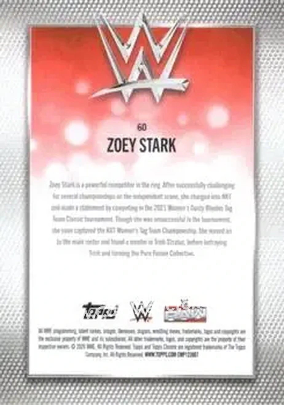 2026 Topps Chrome Sapphire Edition WWE - Gold #60 - Zoey Stark - Back