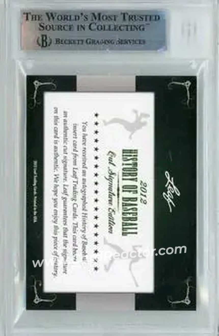 2012 Leaf Cut Signature History of Baseball #NNO - Pete Richert - Back