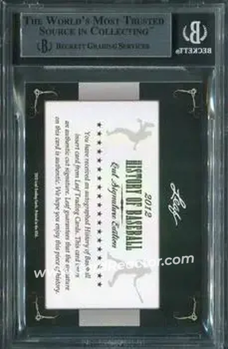 2012 Leaf Cut Signature History of Baseball #NNO - Ralph Garr - Back