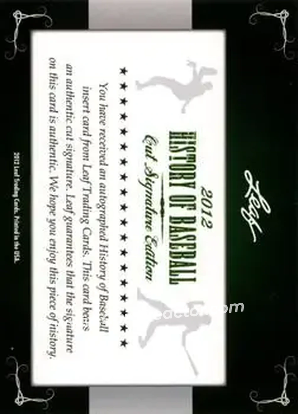 2012 Leaf Cut Signature History of Baseball #NNO - Rick Burleson - Back