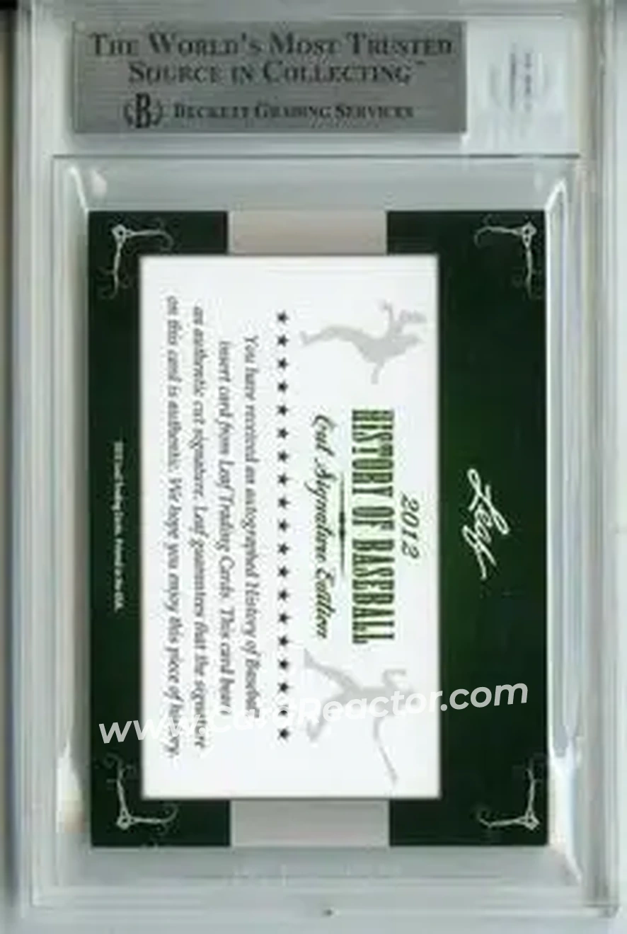 2012 Leaf Cut Signature History of Baseball #NNO - Willie Horton - Back