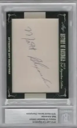 2012 Leaf Cut Signature History of Baseball #NNO - Matt Alexander