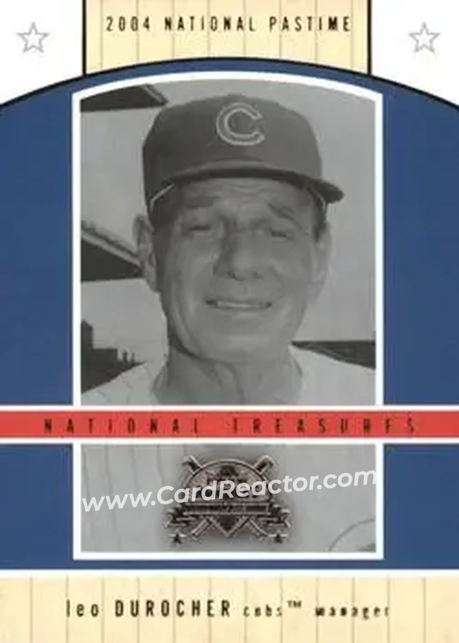 2004 Fleer National Pastime - National Treasures #5NT - Leo Durocher - Chicago Cubs - Front