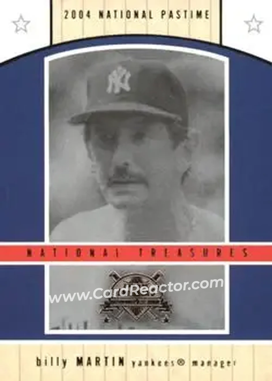 2004 Fleer National Pastime - National Treasures #11NT - Billy Martin - New York Yankees - Front