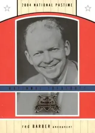2004 Fleer National Pastime #13NT National Treasures Red Barber