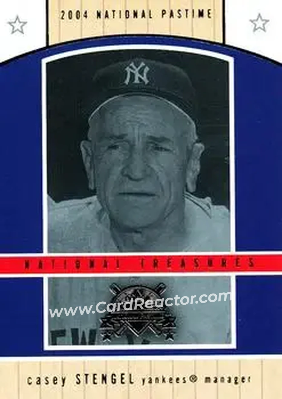 2004 Fleer National Pastime - National Treasures #15NT - Casey Stengel - New York Yankees - Front