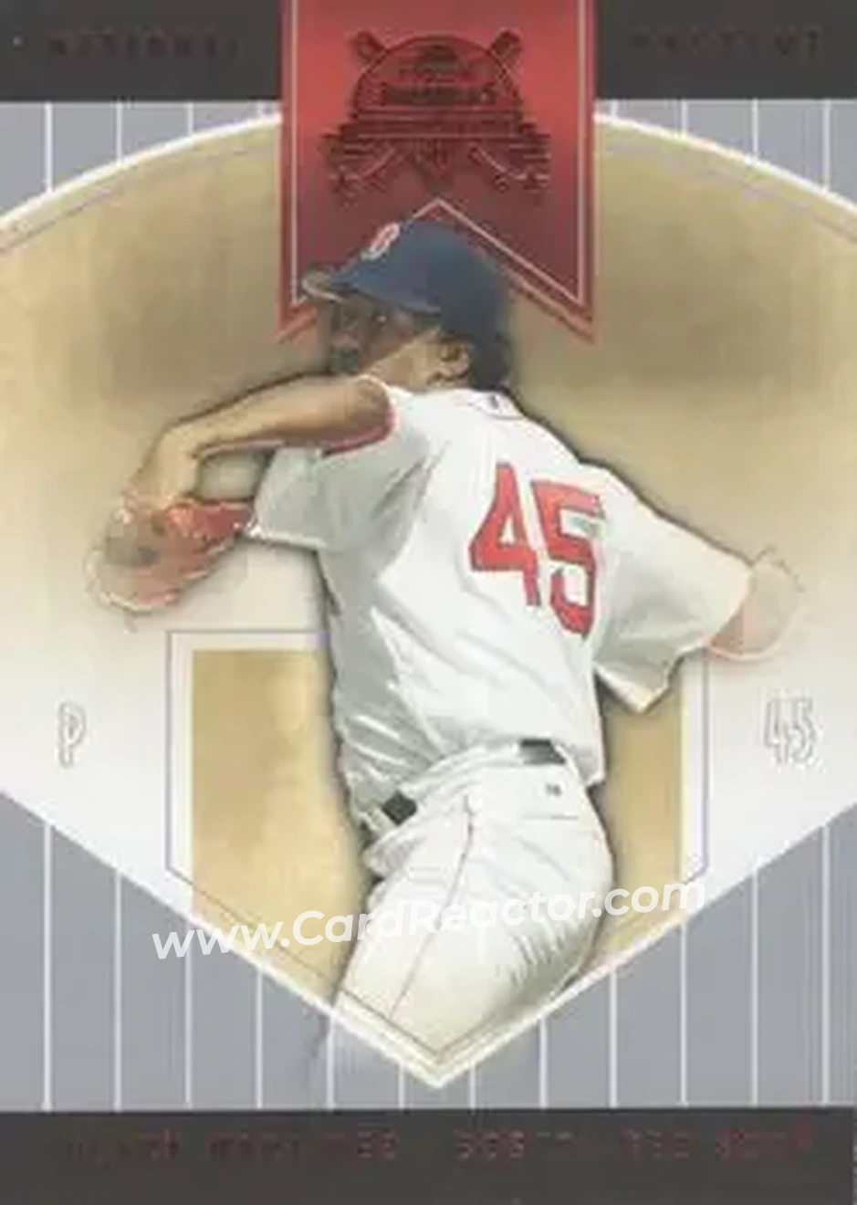 2004 Fleer National Pastime - Red Foil #3 - Pedro Martinez - Boston Red Sox - Front 2004 Fleer National Pastime - Red Foil #3 - Pedro Martinez - Boston Red Sox - Front