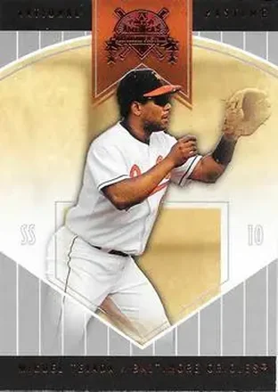 2004 Fleer National Pastime - Red Foil #8 - Miguel Tejada - Baltimore Orioles