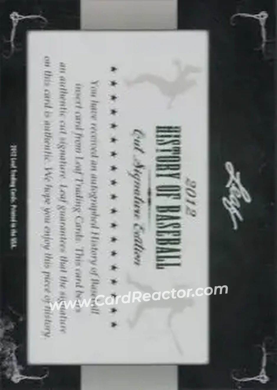 2012 Leaf Cut Signature History of Baseball #NNO - Roy McMillan - Back
