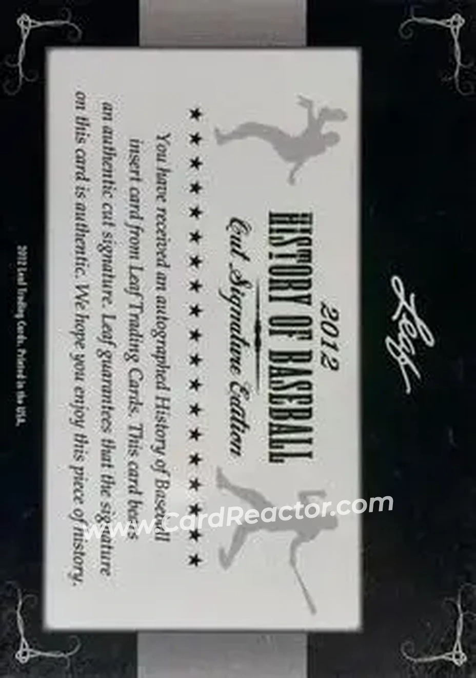 2012 Leaf Cut Signature History of Baseball #NNO - Debs Garms - Back
