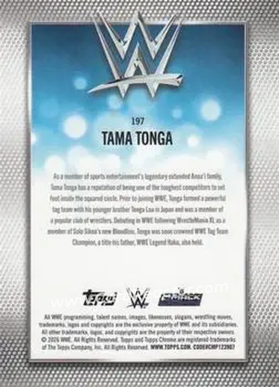2026 Topps Chrome Sapphire Edition WWE - Gold #197 - Tama Tonga - Back