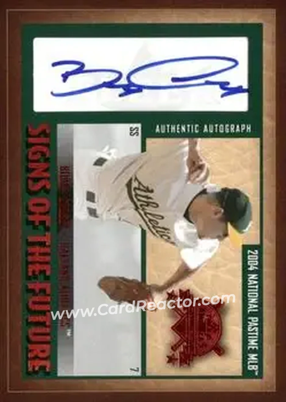 2004 Fleer National Pastime - Signs of the Future Red #SF-BC - Bobby Crosby - Oakland Athletics - Front 2004 Fleer National Pastime - Signs of the Future Red #SF-BC - Bobby Crosby - Oakland Athletics - Front